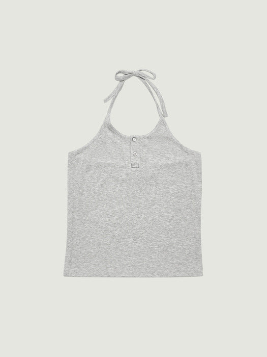Grove 26Ss Liv Halter Top (Melange Gray)