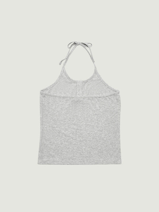 Grove 26Ss Liv Halter Top (Melange Gray)