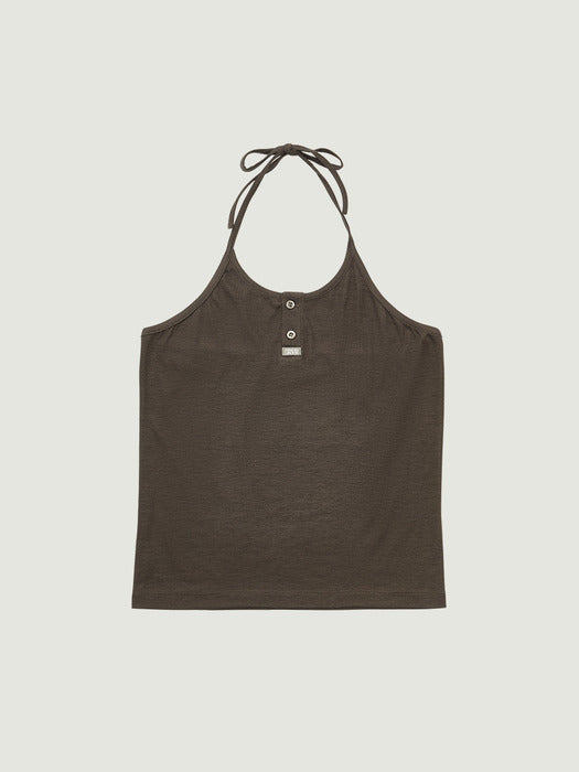 Grove 26Ss Liv Halter Top (Brown)