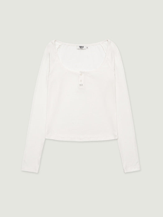 Grove 26Ss Liv Henry Neck T-Shirt (White)
