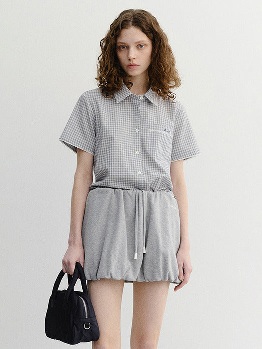 Dunst Laced Checked Shirt Blue Check