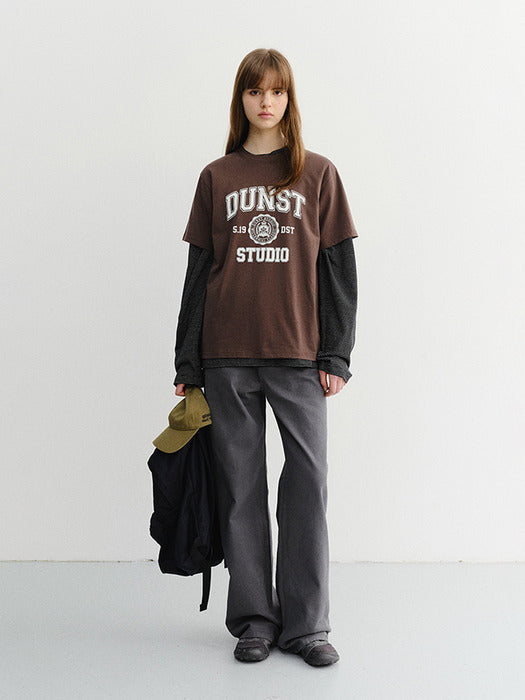 Dunst Unisex Classic Logo T-Shirt Brown