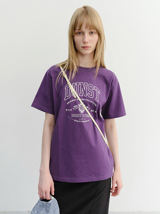 Dunst Unisex Cupid Arch Logo T-Shirt Deep Purple