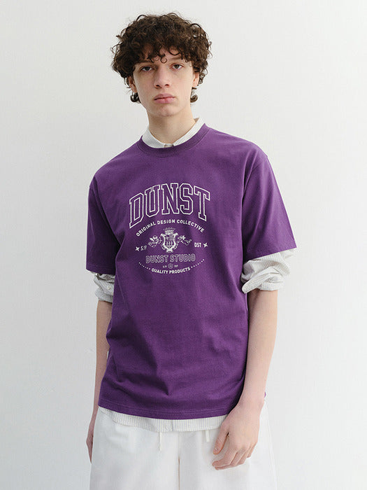 Dunst Unisex Cupid Arch Logo T-Shirt Deep Purple