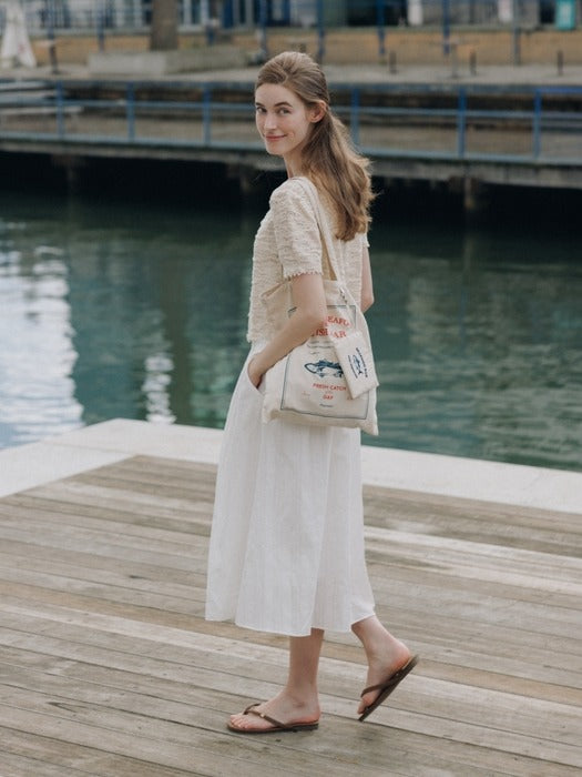 Depound fish bar graphic eco bag - natural