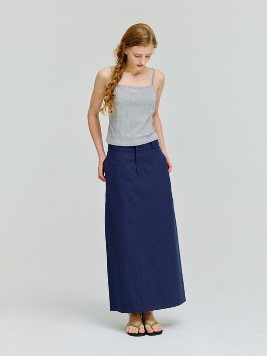 Wconcept_Depound pocket h-line long skirt - blue