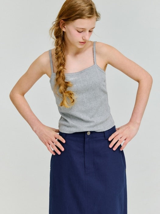 Wconcept_Depound pocket h-line long skirt - blue