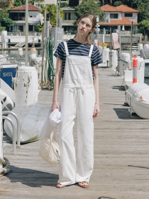 Wconcept_Depound stripe crop t-shirt - navy