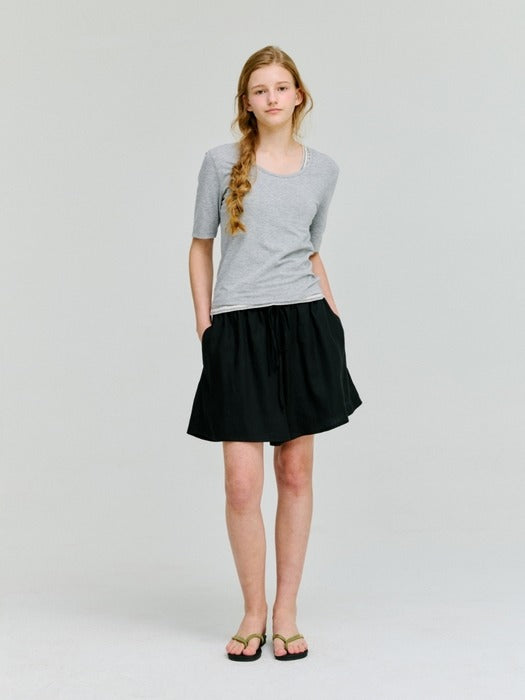Wconcept_Depound deep u-neck t-shirt - melange grey