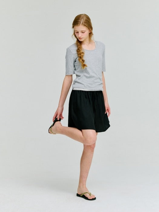 Wconcept_Depound deep u-neck t-shirt - melange grey