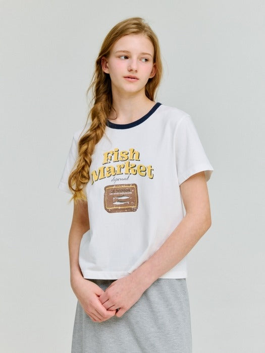 Wconcept_Depound fish market graphic t-shirt - white