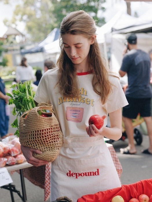 Wconcept_Depound fish market graphic t-shirt - cream