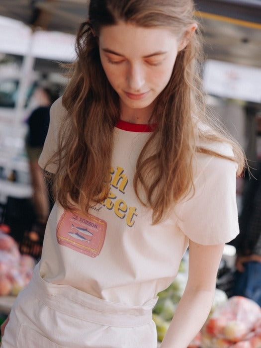 Wconcept_Depound fish market graphic t-shirt - cream