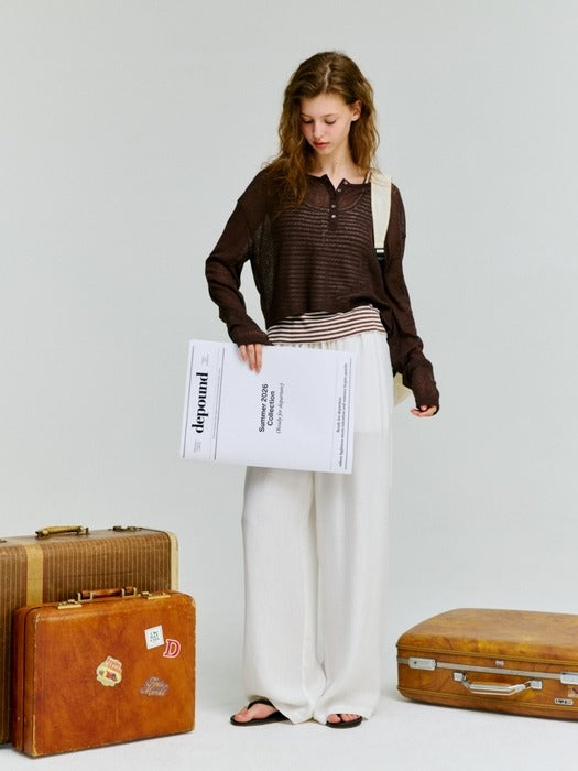 Wconcept_Depound skashi henley crop knit - brown