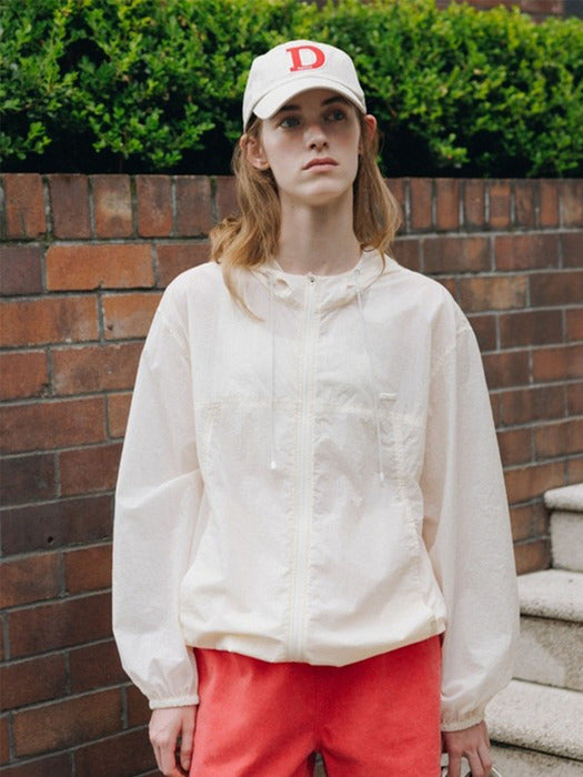 Wconcept_Depound sheer nylon hooded windbreak - butter