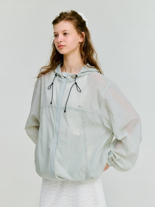 Depound sheer nylon hooded windbreak - mint