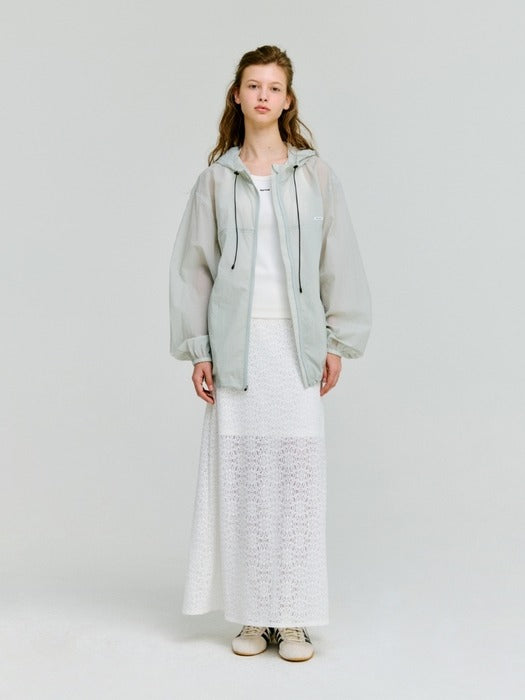 Depound sheer nylon hooded windbreak - mint
