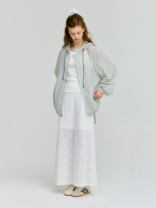 Depound sheer nylon hooded windbreak - mint