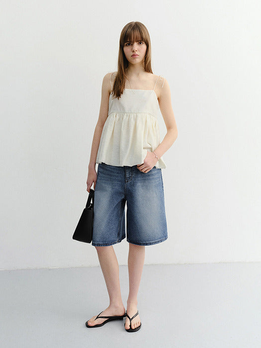 Dunst Relaxed Bermuda Denim Shorts Classic Blue