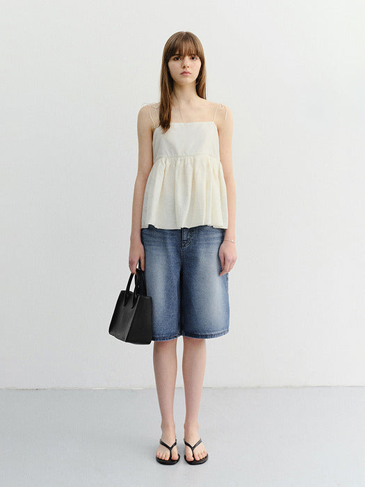 Dunst Relaxed Bermuda Denim Shorts Classic Blue