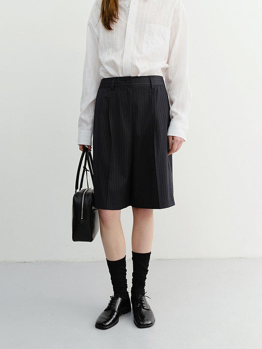 Dunst Bermuda Shorts Navy Stripe