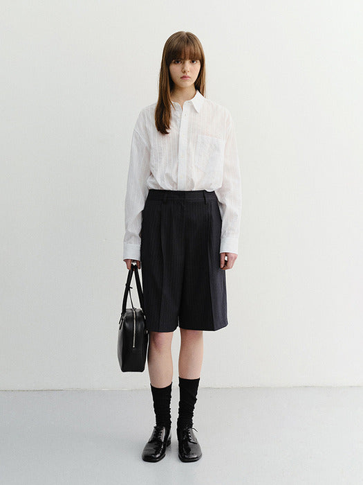 Dunst Bermuda Shorts Navy Stripe