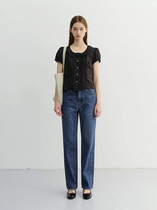 Dunst Essential Cropped Jeans Classic Blue