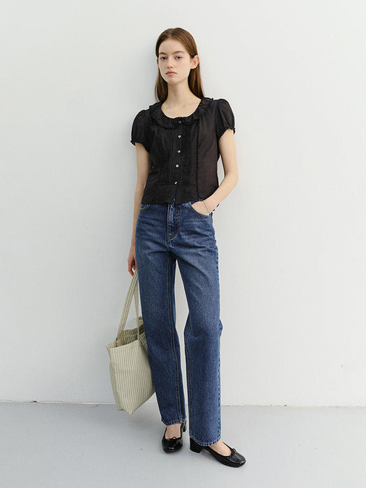 Dunst Essential Cropped Jeans Classic Blue