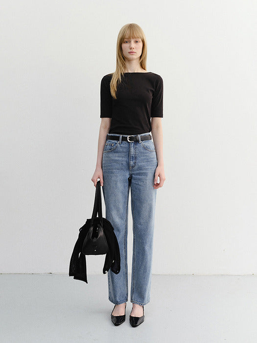 Dunst Essential Cropped Jeans Light Blue