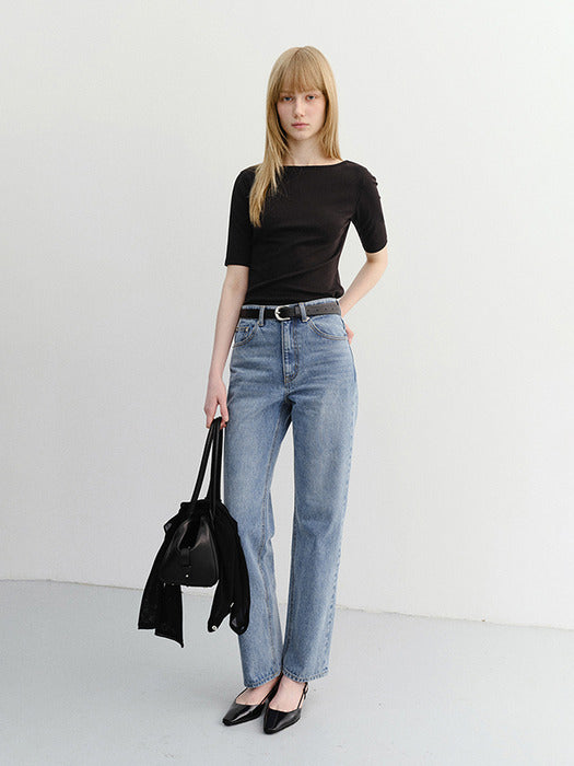 Dunst Essential Cropped Jeans Light Blue