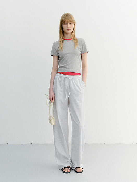 Dunst Summer Wide Jogger Pants Light Melange Grey