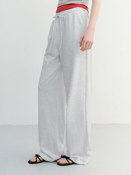 Dunst Summer Wide Jogger Pants Light Melange Grey