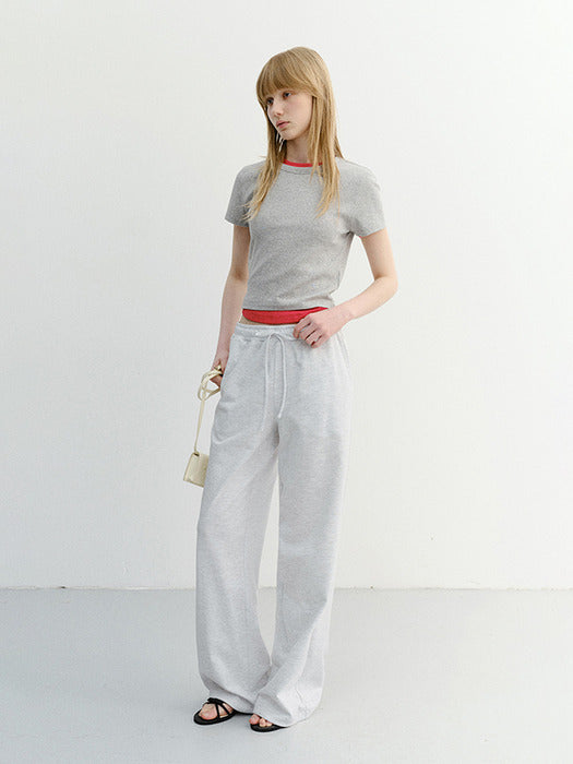 Dunst Summer Wide Jogger Pants Light Melange Grey