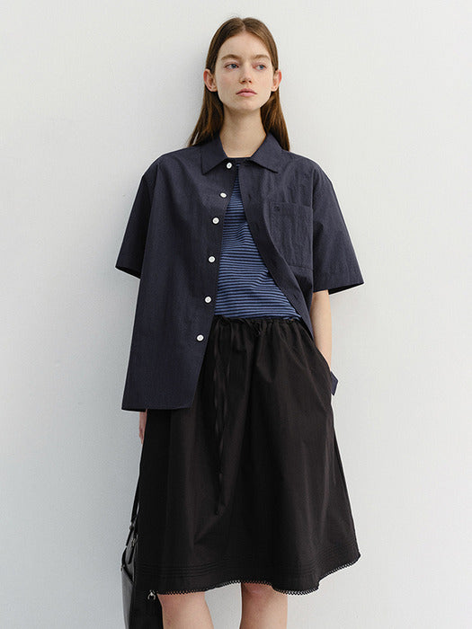 Dunst Laced Midi Full Skirt Black