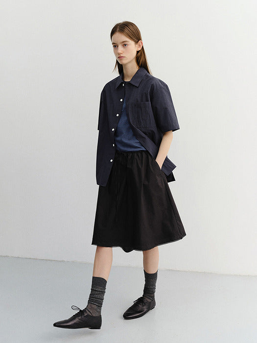 Dunst Laced Midi Full Skirt Black