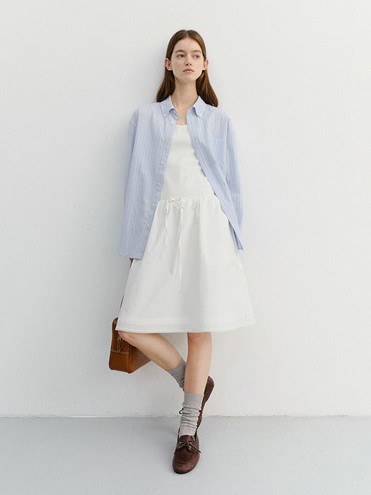 Dunst Laced Midi Full Skirt White
