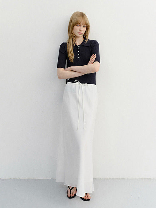 Dunst Linen Maxi Skirt White