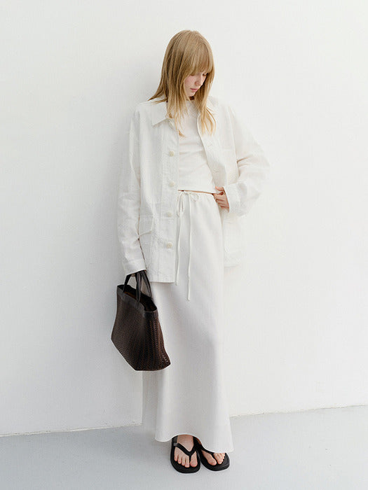 Dunst Linen Maxi Skirt White