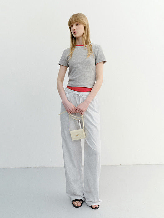 [dunst] Cropped Slim Top Melange GREY_UDTS6B224G2