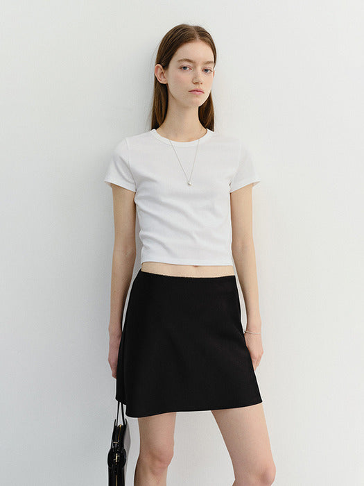 Dunst Cropped Slim Top White