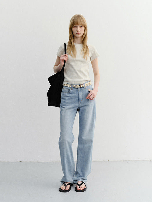 Dunst Essential T-Shirt Oatmeal Melange