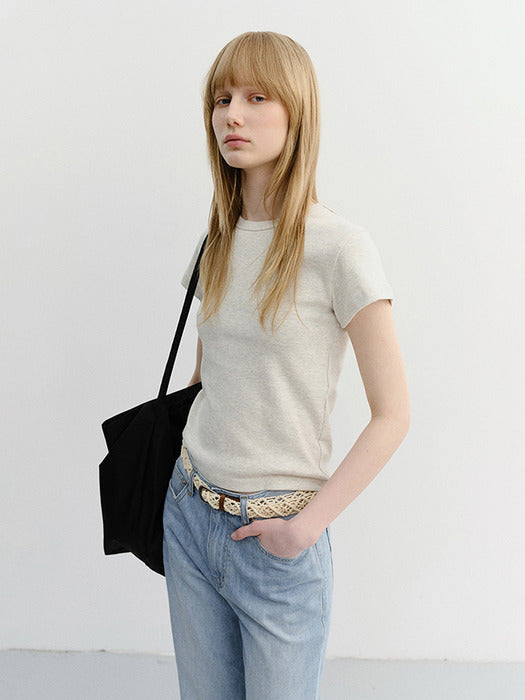 Dunst Essential T-Shirt Oatmeal Melange