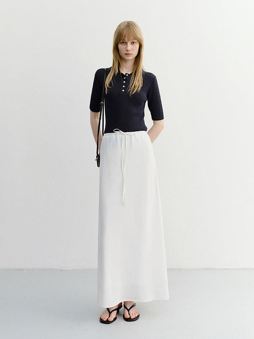 Dunst Buttoned Slim Polo Knit Navy