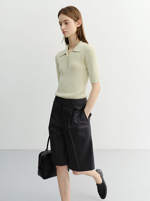 Dunst Buttoned Slim Polo Knit Mint