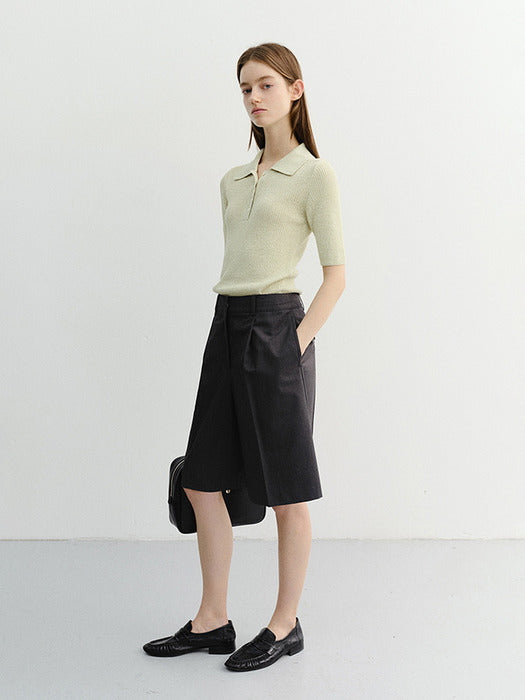 Dunst Buttoned Slim Polo Knit Mint