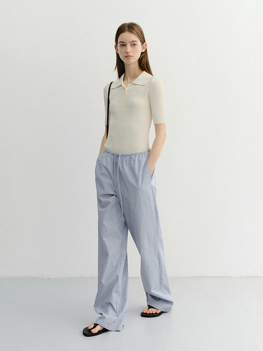 Dunst Buttoned Slim Polo Knit Cream