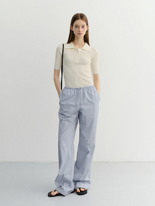 Dunst Buttoned Slim Polo Knit Cream
