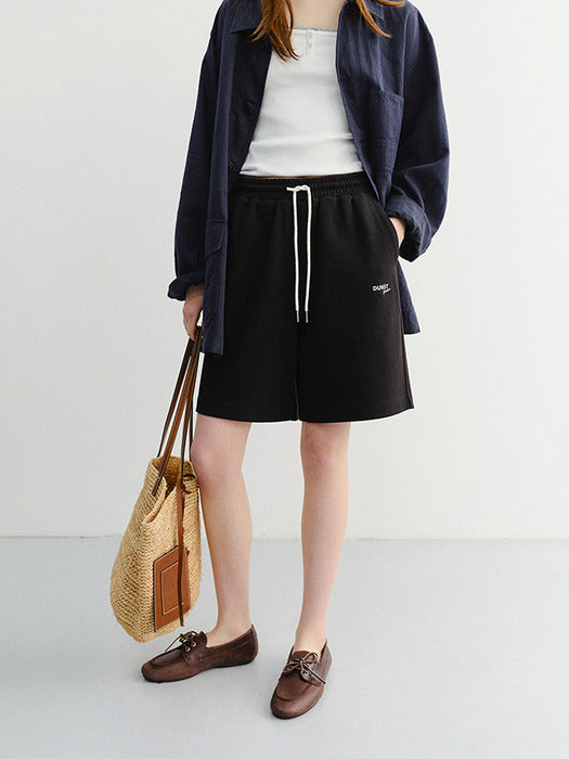 Dunst Unisex Logo Sweat Shorts Black