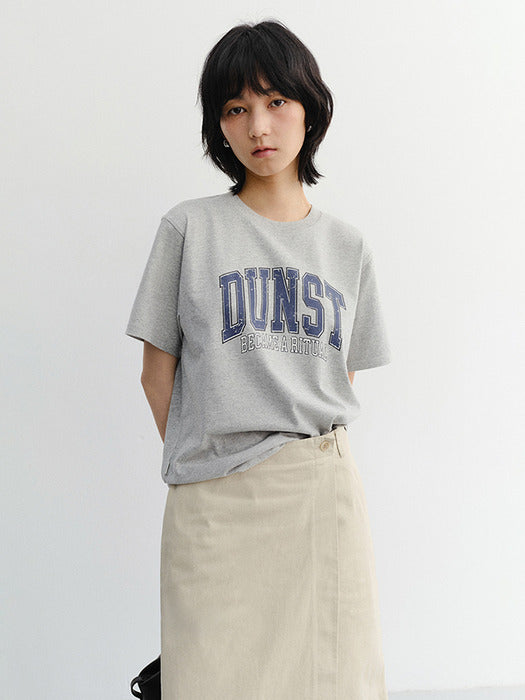 Dunst Unisex Vintage Arch Logo T-Shirt Melange Grey