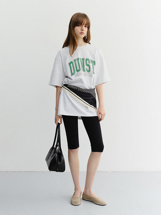Dunst Unisex Vintage Arch Logo T-Shirt Light Melange Grey